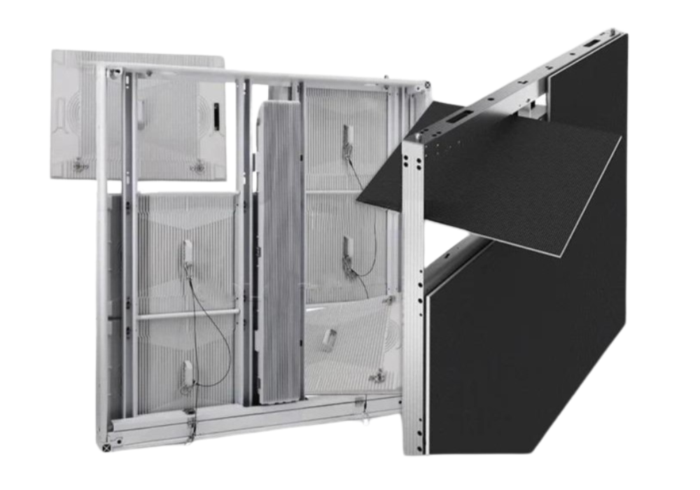 Standard LED Display Cabinet Size: 960mm x 960mm Standard LED display cabinet measuring 960 mm by 960 mm with 75 mm thickness.