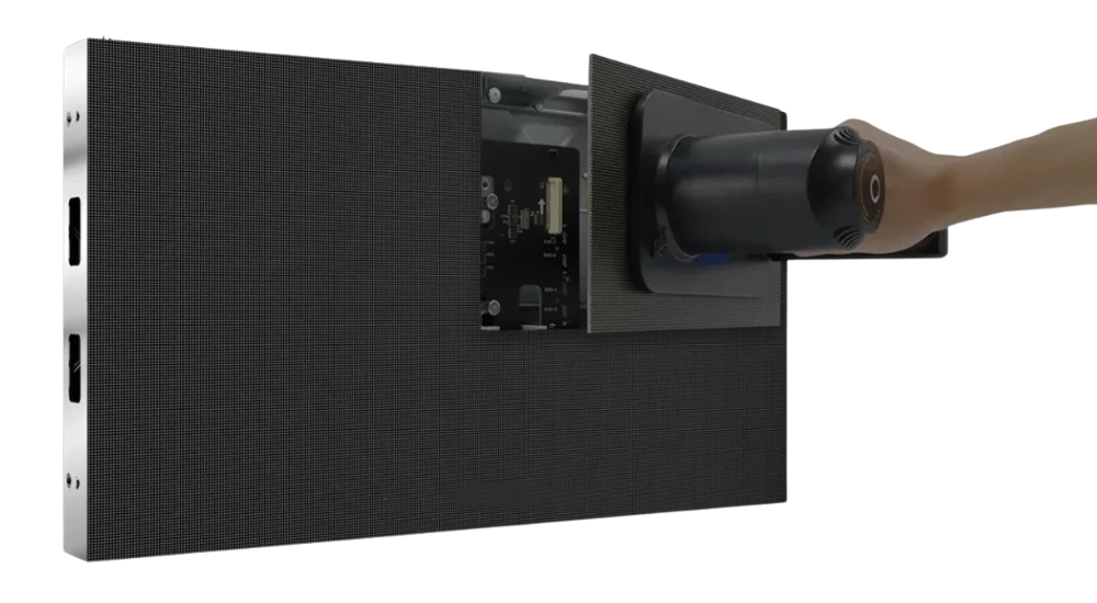 Full Front Maintenance Support | LED Sun LED screen with full front maintenance access, allowing easy replacement of modules, power supplies, cables, and HUB cards.