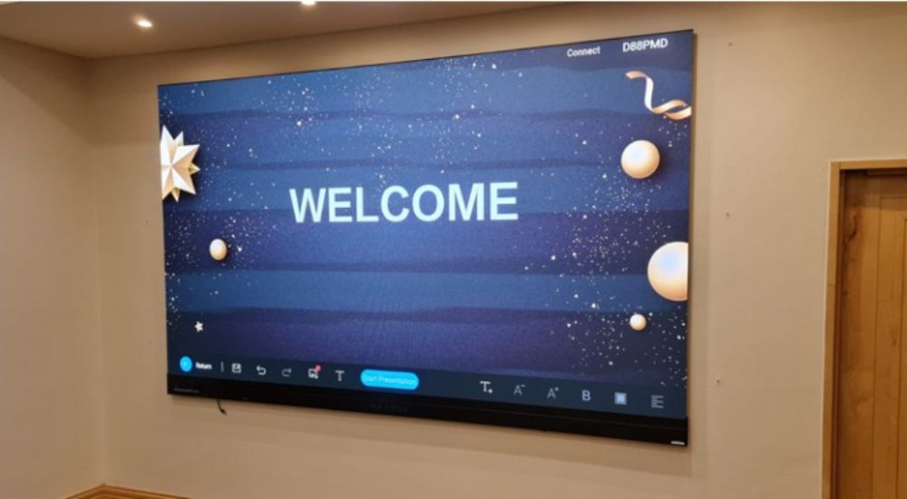 Golden Ratio LED Screen with 16:9 Aspect Ratio | LED Sun Golden Ratio LED screen with sleek die-cast aluminum frame and 16:9 aspect ratio displaying crisp 2K and 4K visuals.