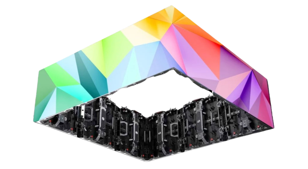 Supports 90-Degree Right-Angle Installation for Large Screens Large screen installed at a 90-degree right angle for immersive visual experience.