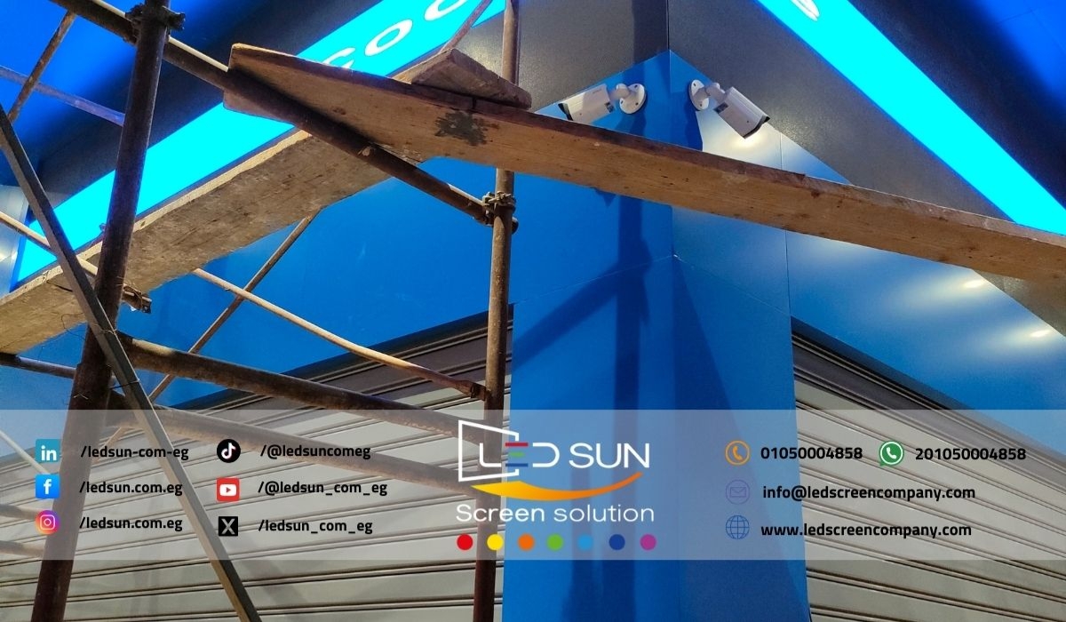 Installation of LED screens at ELARABY Group's Makram Ebeid branch to enhance customer engagement and visual communication