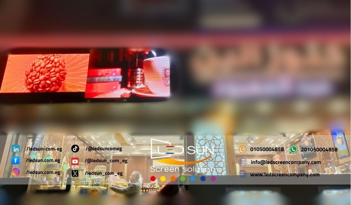 LED screen installed at Knooz El Bon Abdel Maboud in 6th of October City, enhancing brand presence and visibility.